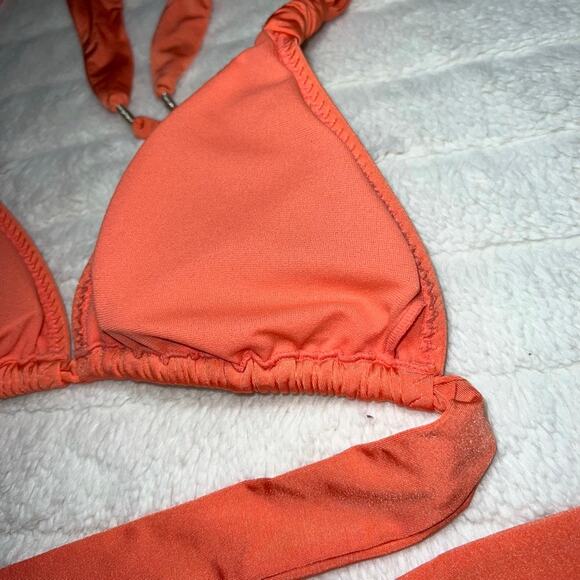 Athleta Orange Tie Triangle Bikini Swim Top - Picture 6 of 8